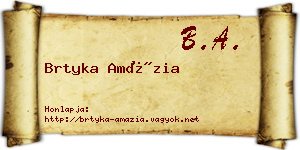 Brtyka Amázia névjegykártya